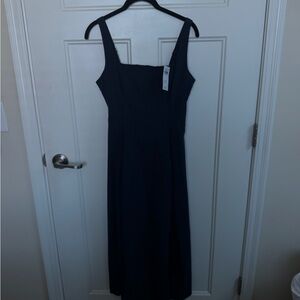 Abercrombie Navy Square-Neck Midi Dress